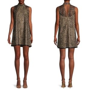 Betsey Johnson Leopard Embroidery Mesh Dress